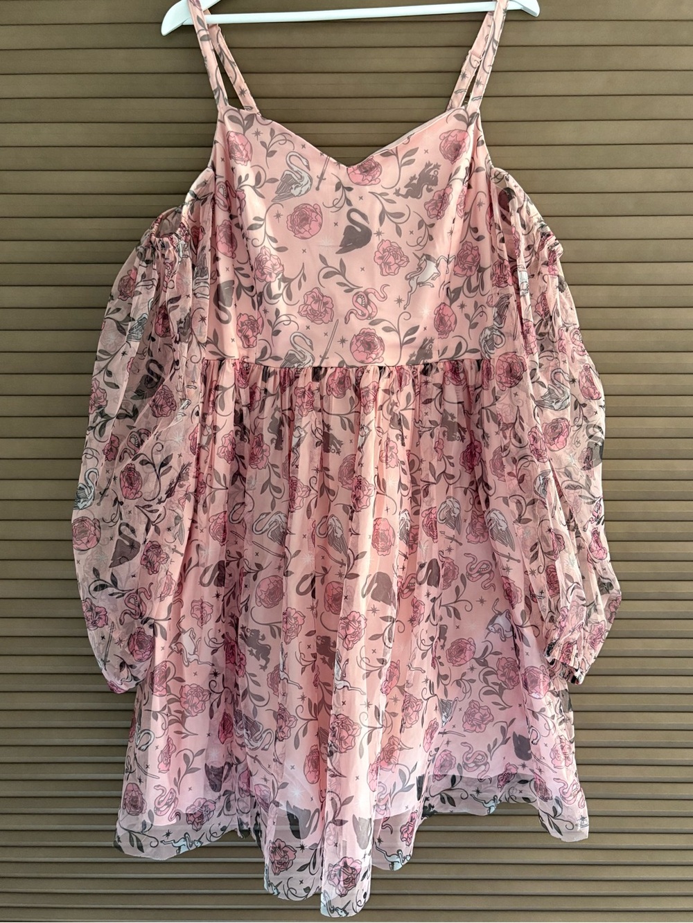 Cold-Shoulder Pink Floral Swing Dress NWOT